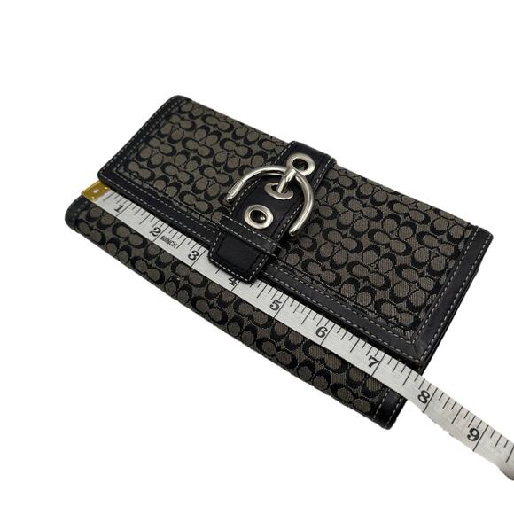 Vintage COACH y2k Soho Black and Gray Signature Canvas Wallet - Picture 9 of 10